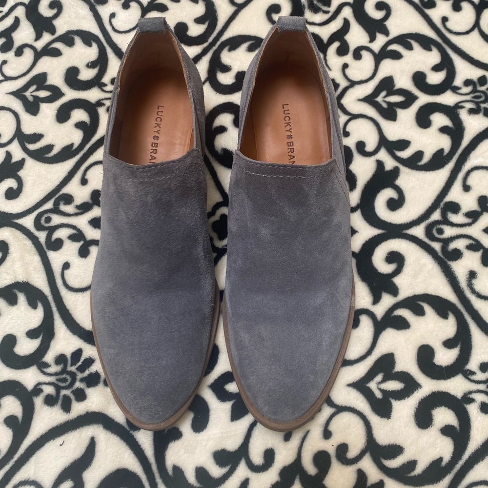 Lucky Brand Gray Suede Booties